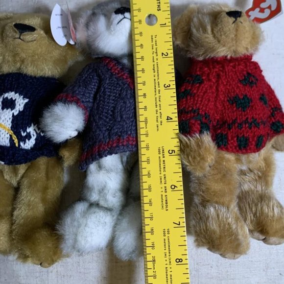 Ty Beanie Baby 8" Bears in Sweaters Bundle Bearkhardt, Fairbanks, Salty - Picture 10 of 10